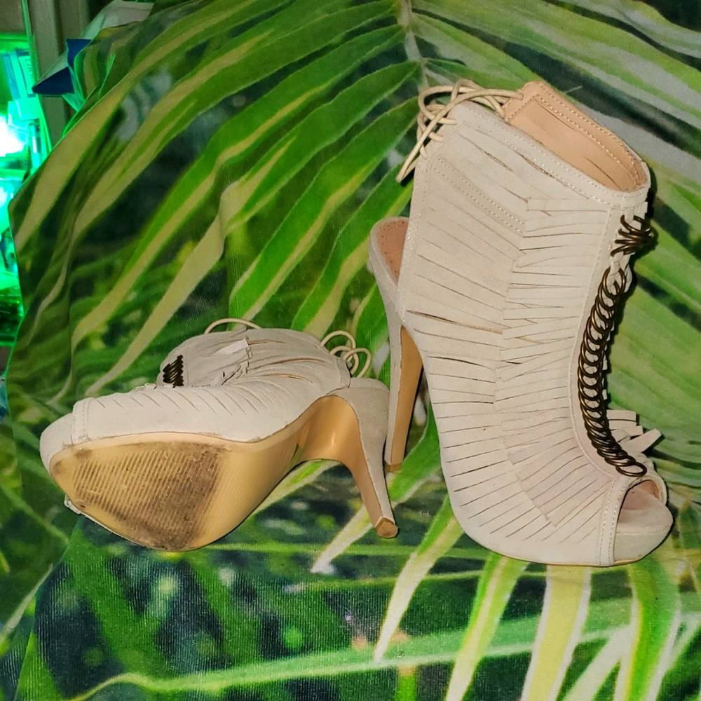 High heeled platform ankle boots